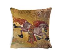 Oil Painting Art Cushion Cover 45x45cm Freya's Tears, Adele Bloch-Bauer, Friso Stoclet (Gustav Klimt Horses)
