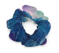 Oil Painting Aurora Northern Lights Women's Hair Ties Elastic Scrunchies Silk Like Scrunchy Accessories for Sleep