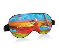 Oil Painting Ballerina Dancing Girl Sleep Eye Mask, Sleeping Mask & Blindfold with Elastic Headband Soft Comfort Eyeshade Sleep Cover for Travel Yoga Nap