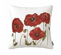 Oil Painting Beautiful Plant Flowers Red Poppy Cotton Linen Throw Pillow Case Cushion Cover Sofa Decorative 18 X 18 Inches