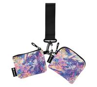 Oil Painting Blue Divine Dragon Dual Coin Purse Credit Card Holder Wallet Large Capacity Zipper Wallet Coin Bag with Wristlet Strap for Ladies 2 Pcs billetera para tarjetas de Mujer