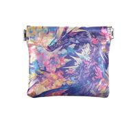 Oil Painting Blue Divine Dragon Fashion Women Leather Cash Wallet Convenient Cosmetic Bags for Purse for Men Women Travel monedas para