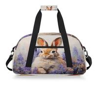 Oil Painting Bunny Flower Hyacinth Kids Duffel Bag