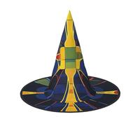 Oil painting color kaleidoscope Halloween Witches Hats Witch Headbands Wizard Hat Costume Accessories Cosplay for Party Masquerade Foldable 1