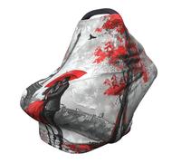 Oil Painting Couple Nursing Cover 360° Full Coverage Paris Eiffel Tower Stretch Scarf for Breastfeeding and Car Seat Cover Fit for Most Pushchairs and Prams