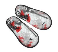 Oil Painting Couple Slippers for Women Men Paris Eiffel Tower Non-Slip House Slippers Indoor Comfy Fuzzy Footwear Memory Foam Bedroom Travel Shoes L