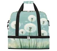 Oil Painting Dandelion Foldable Travel Duffel Bag Expandable Gym Bag with Shoe Compartment Large Capacity Weekender Bag Carry On Tote Bag for Travel Sports Overnight Trips