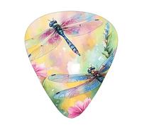 Oil Painting Dragonfly Guitar Picks Gift Set - Smooth Durable Plectrums For Acoustic, Electric & Bass Guitar, Perfect Present For Guitar Lovers & Musicians