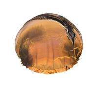 Oil Painting Duck Print Shower Essentials Bonnet For Women, Large Washable Elastic Band Bath Hair Wrap Shower Cap