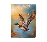 Oil Painting Duck Printed Laptop Sleeve Bag 13-Inch - Leather Laptop Sleeve Case Shockproof Protective Computer Cover Bag