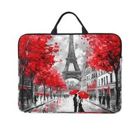 Oil Painting Eiffel Tower Laptop Case 14 Inch Vintage Paris Laptop Bag for Women Men, Water-Resistant Business Computer Carrying Bag Shockproof Notebook Sleeve