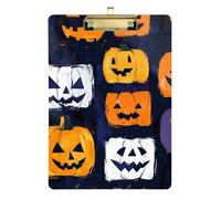 Oil Painting Halloween Acrylic Speech Pathology clipboard Standard Letter A4 Size Transparent for Volleyball Baseball Coaches Gold 12x9in Tabla para escribir