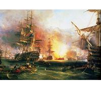 Oil Painting Handmade £70-£1500 by College Teachers - Room Decor - 26 Naval Ships Warfare Wall Art Decor - Bombardment of Algiers by Chambers warships naval war -Size5