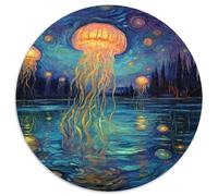Oil Painting Jellyfish 1000 Piece Jigsaw Puzzle for Adults Ocean World Brainteasing Jigsaws Educational Games Creativity & Gift Giving 1000pcs (67.5x67.5cm)