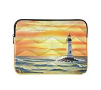Oil Painting Lighthouse Ocean Orange Laptop Computer Case, Thin 15.6 Inch Laptop Case for Women Men