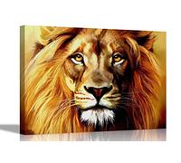 Oil Painting Lion Canvas Prints Wall Art Pictures Framed Hanging Stretched Bedroom Modern Artwork Bedroom Livingroom Office60 x 40cm (24 x 16 inches)