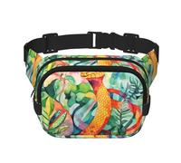oil painting of a snake Printed Fashion Crossbody Bag, Hiking Waist Bag, Square Double Layer Travel and Fitness Shoulder Bag