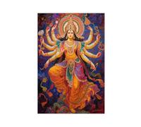 Oil Painting of The Goddess Durga Canvas Poster Bedroom Decor Landscape Decor Gift 20x30inch(50x75cm)