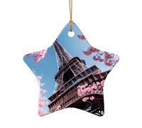 Oil Painting Paris Eiffel Tower Christmas Ornament, Christmas Tree Decorations, Holiday Decor And Xmas Gifts Ideas