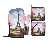Oil Painting Paris Eiffel Tower Complete Your Baking Trip Kitchen Baking Four-Piece Set