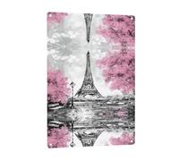 Oil Painting Paris Eiffel Tower patterned signage, aluminum decorative signage, suitable for living rooms, bedrooms, porches, and patios.