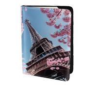 Oil Painting Paris Eiffel Tower print Leather Card Case Travel Accessories Passport Holder Cover Wallet for Women Men, Black, One Size
