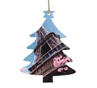 Oil Painting Paris Eiffel Tower Print Personalized Christmas Ornaments Home Crafts for Xmas Parties Fireplaces Walls