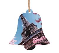 Oil Painting Paris Eiffel Tower Print Personalized Christmas Ornaments Home Crafts for Xmas Parties Fireplaces Walls
