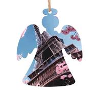 Oil Painting Paris Eiffel Tower Print Personalized Christmas Ornaments Home Crafts for Xmas Parties Fireplaces Walls