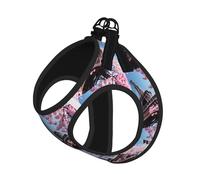 Oil Painting Paris Eiffel Tower Print Pet Leash Vest For Small Dogs Cats, Adjustable Pet Harness Vest, Outdoor Walking Hiking