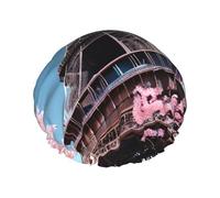 Oil Painting Paris Eiffel Tower Print Shower Cap, Shower Cap for Women Reusable, Waterproof Bath Cap,Quick Drying Bath Hair Cap