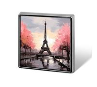 Oil Painting Paris Eiffel Tower Square Lapel Pins Backpack Pin Cute Brooch Decoration Brooches for Women Men Fashion Button Badges for Hat Backpacks Purses Jackets Shirt Suit