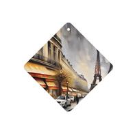 Oil Painting Paris Street Scene Eiffel Tower Printing 10 Pcs Car Air Freshener Hanging Sheets Scented Hanging Sheets With Rope For Home