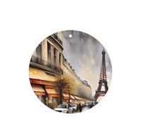 Oil Painting Paris Street Scene Eiffel Tower Printing 10 Pcs Car Air Freshener Hanging Sheets Scented Hanging Sheets With Rope For Home