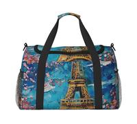 Oil Painting Paris Tower Printed Travel Duffle Bag for Men Women Weekender Travel Organizer Bag for Sport, Outdoors, Gym & Fishing