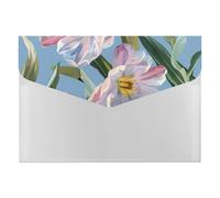 Oil Painting Pink Flower Expanding File Organizer, Multi-Pocket Accordion Folder, Document Storage and Office Supplies
