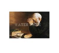 Oil Painting Poster Eric Enstrom Grace Man Praying Over Bread Canvas Painting Posters And Prints Wall Art Pictures for Living Room Bedroom Decor 18x12inch(45x30cm) Unframe-style