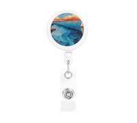 Oil Painting Sailboat Retractable Badge Holder is Durable Sturdy Comes with A Lanyard for Office Hospital Staff Wearing
