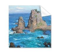 Oil Painting Sea Island Rock Tree Mountain Landscape Illustration Pattern Glasses Cloth Cleaning Cloth Phone Screen Cleaner 5pcs