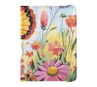 Oil Painting Sense Colorful Flowers Butterflies Leather Passport and Vaccine Card Holder Combo for travel Wallet Combo Travel Passport Wallet With Vaccination Card Slot for men Waterproof, Oil, Oil