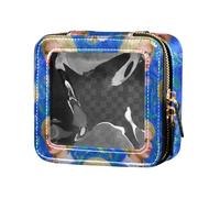 Oil Painting Sense White Handsome Man Clear Makeup Bag Small Cosmetic Bags Portable Make Up Organizer for Traveling