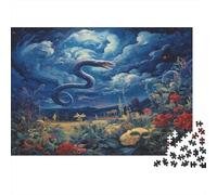 Oil Painting Snake 1000 Piece Jigsaw Puzzles for Adults Featuring Artistic Design Centenary Jigsaws As Dementia Friendly Activities for Concentration Games 70x50cm/1000pcs
