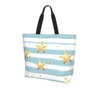Oil Painting Star Tote Bag Women's Shoulder Handbags Sea Ocean Shopping Bags Water-Resistant Large Handbag with Inner Pocket for Work Travel School