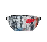 Oil Painting Street View of London Waistpacks Sling Bag Crossbody Bags Chest Daypack Bumbag for Running Cycling Outdoors