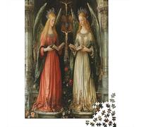 Oil Painting Style Puzzle 38x26cm/1000pcs Erwachsene Two Goddesses in The Church Puzzle,Home Decor
