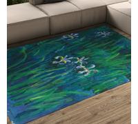 Oil Painting Style Rug 90x150 Iris Garden Indoor Doormat