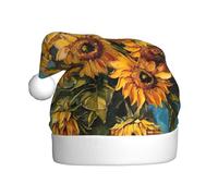 Oil Painting Sunflower Christmas Hat Santa Hat Costume Accessory For Xmas New Year Holiday Party Headwear