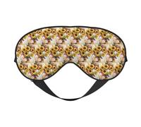 Oil Painting Sunflower Printing Soft Eye Mask Reversible Cover for Travel Adjustable Strap Blackout Sleep