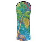 Oil Painting Tropical Jungle River Golf Head Covers Pu Leather with Interchangeable No. Tags for Driver Fairway Wood Hybrids 1 Pack