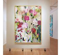 Oil paintings on canvas, modern abstract wall art oil paintings, 100% hand-painted blooming flowers, frameless, ready to hang in your living room or gallery wall decor (80X100cm(32X40inch))